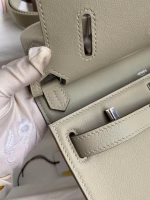 Hermes Jypsiere Mini Handmade Bag In Grey Swift Calfskin - Image 9