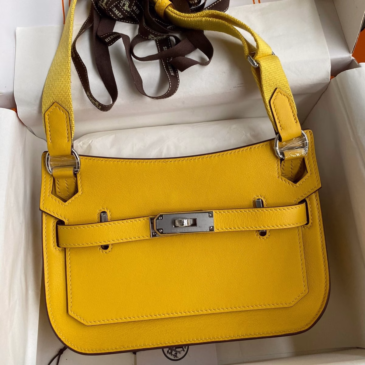 Hermes Jypsiere Mini Handmade Bag In Jaune Ambre Swift Calfskin - Image 1