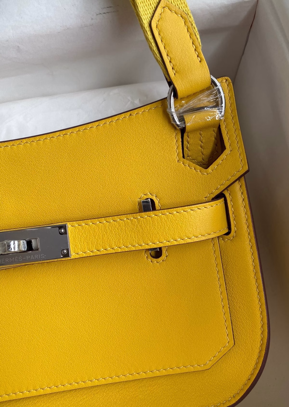 Hermes Jypsiere Mini Handmade Bag In Jaune Ambre Swift Calfskin - Image 8