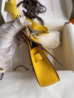 Hermes Jypsiere Mini Handmade Bag In Jaune Ambre Swift Calfskin - Image 4