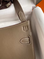 Hermes Jypsiere Mini Handmade Bag In Taupe Swift Calfskin - Image 3