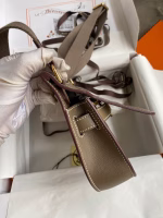 Hermes Jypsiere Mini Handmade Bag In Taupe Swift Calfskin - Image 6
