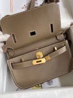 Hermes Jypsiere Mini Handmade Bag In Taupe Swift Calfskin - Image 8