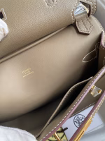 Hermes Jypsiere Mini Handmade Bag In Taupe Swift Calfskin - Image 5