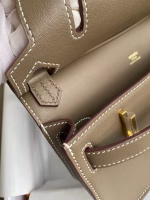 Hermes Jypsiere Mini Handmade Bag In Taupe Swift Calfskin - Image 9