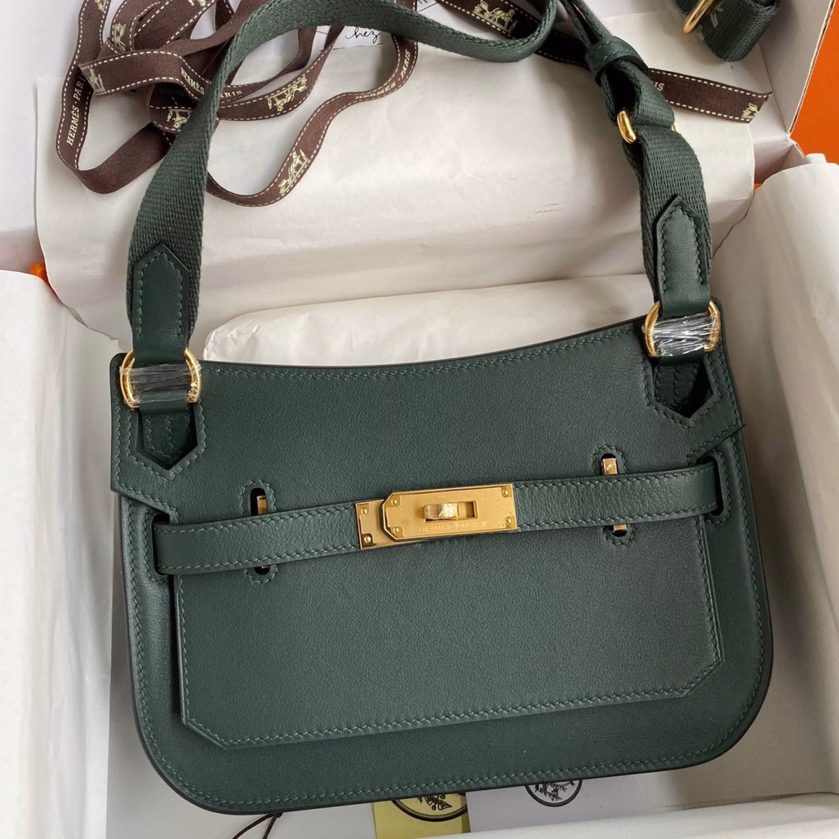 Hermes Jypsiere Mini Handmade Bag In Vert Rousseau Swift Calfskin - Image 1