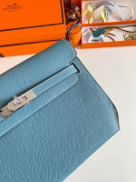 Hermes Kelly Depeches 25 Pouch in Blue Jean Epsom Calfskin - Image 2