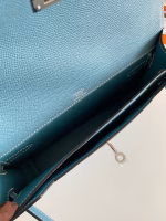 Hermes Kelly Depeches 25 Pouch in Blue Jean Epsom Calfskin - Image 4