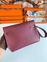 Hermes Kelly Depeches 25 Pouch in Bordeaux Epsom Calfskin - Image 2
