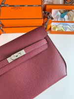 Hermes Kelly Depeches 25 Pouch in Bordeaux Epsom Calfskin - Image 5
