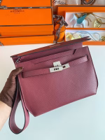 Hermes Kelly Depeches 25 Pouch in Bordeaux Epsom Calfskin - Image 7