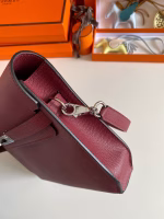 Hermes Kelly Depeches 25 Pouch in Bordeaux Epsom Calfskin - Image 6