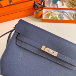 Hermes Kelly Depeches 25 Pouch in Blue Saphir Epsom Calfskin - Image 6