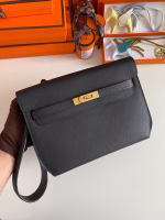 Hermes Kelly Depeches 25 Pouch in Black Epsom Calfskin - Image 7