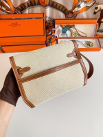Hermes Kelly Depeches 25 Pouch in Ecru Toile - Image 4