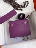Hermes Kelly Danse II Handmade Bag In Anemone Evercolor Calfskin - Image 6