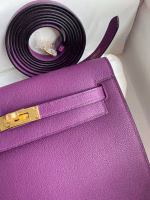 Hermes Kelly Danse II Handmade Bag In Anemone Evercolor Calfskin - Image 7