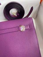Hermes Kelly Danse II Handmade Bag In Anemone Evercolor Calfskin - Image 8