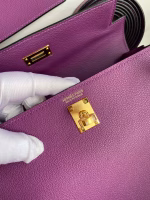 Hermes Kelly Danse II Handmade Bag In Anemone Evercolor Calfskin - Image 4