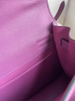 Hermes Kelly Danse II Handmade Bag In Anemone Evercolor Calfskin - Image 5