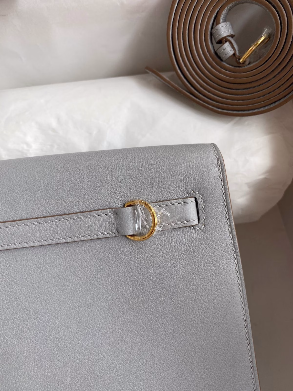 Hermes Kelly Danse II Bag In Blue Glacier Evercolor Calfskin - Image 3