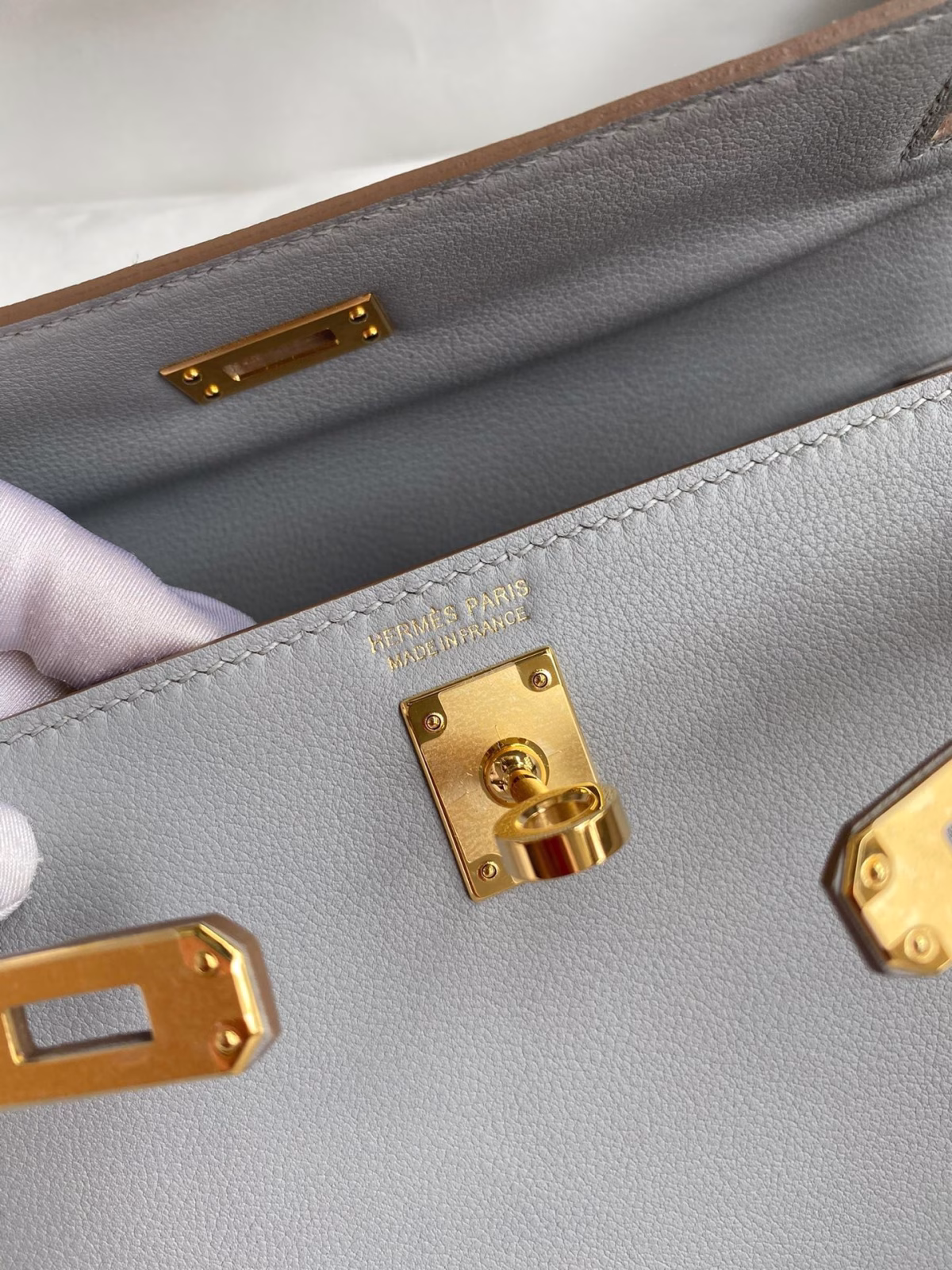 Hermes Kelly Danse II Bag In Blue Glacier Evercolor Calfskin - Image 5