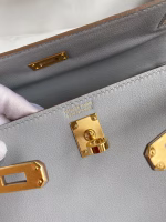 Hermes Kelly Danse II Bag In Blue Glacier Evercolor Calfskin - Image 5