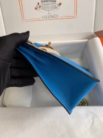 Hermes Kelly Danse II Handmade Bag In Blue Hydra Evercolor Calfskin - Image 2