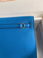 Hermes Kelly Danse II Handmade Bag In Blue Hydra Evercolor Calfskin - Image 7