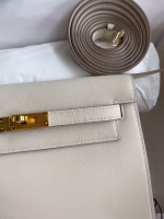 Hermes Kelly Danse II Handmade Bag In Craie Evercolor Calfskin - Image 8
