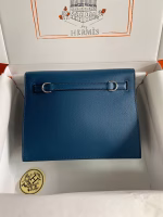 Hermes Kelly Danse II Handmade Bag In Deep Blue Evercolor Calfskin - Image 6