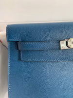 Hermes Kelly Danse II Handmade Bag In Deep Blue Evercolor Calfskin - Image 2