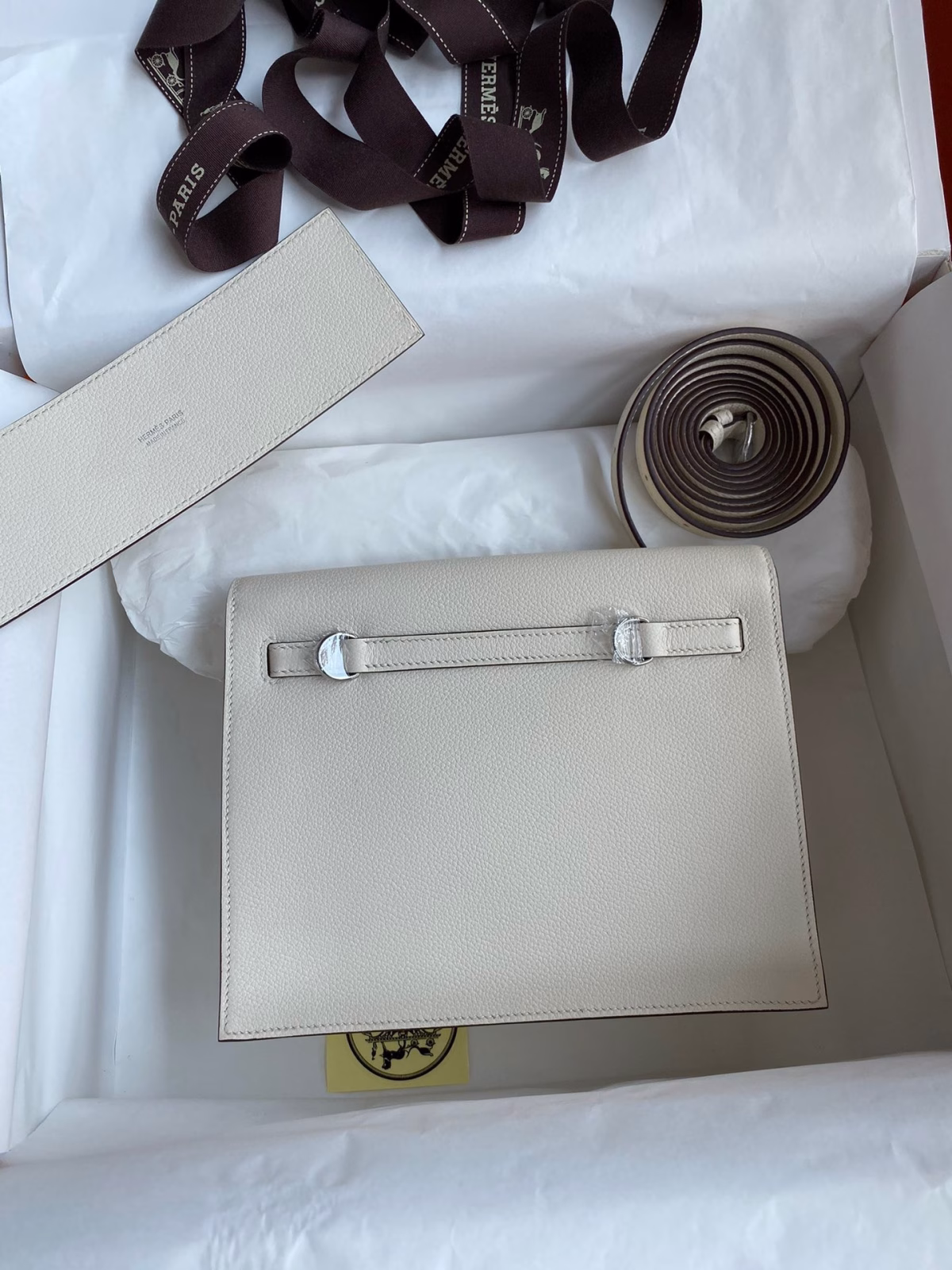 Hermes Kelly Danse II Bag In Nata Evercolor Calfskin - Image 5