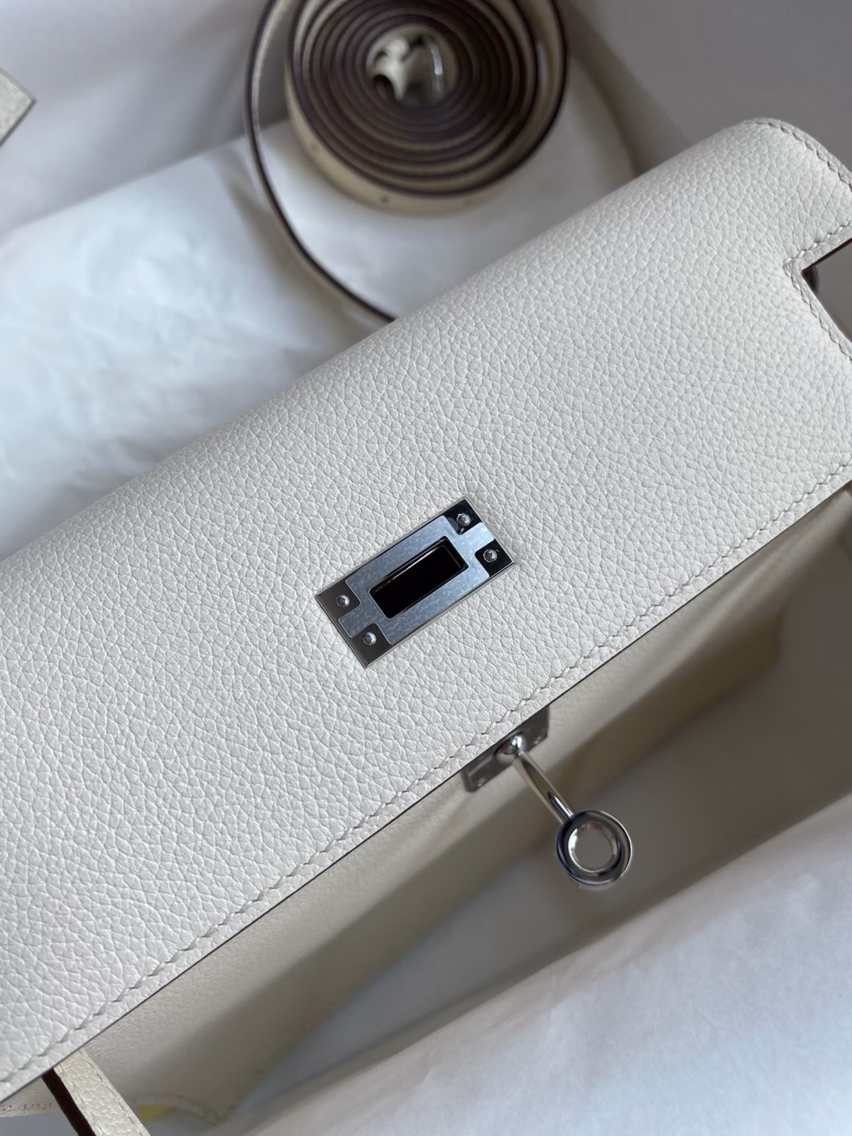 Hermes Kelly Danse II Bag In Nata Evercolor Calfskin - Image 7