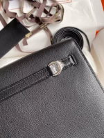 Hermes Kelly Danse II Handmade Bag In Black Evercolor Calfskin - Image 8