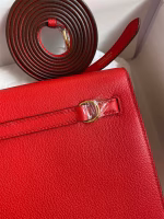 Hermes Kelly Danse II Handmade Bag In Red Evercolor Calfskin - Image 2