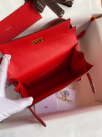 Hermes Kelly Danse II Handmade Bag In Red Evercolor Calfskin - Image 4