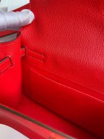 Hermes Kelly Danse II Handmade Bag In Red Evercolor Calfskin - Image 6