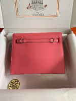 Hermes Kelly Danse II Handmade Bag In Rose Lipstick Evercolor Calfskin - Image 6