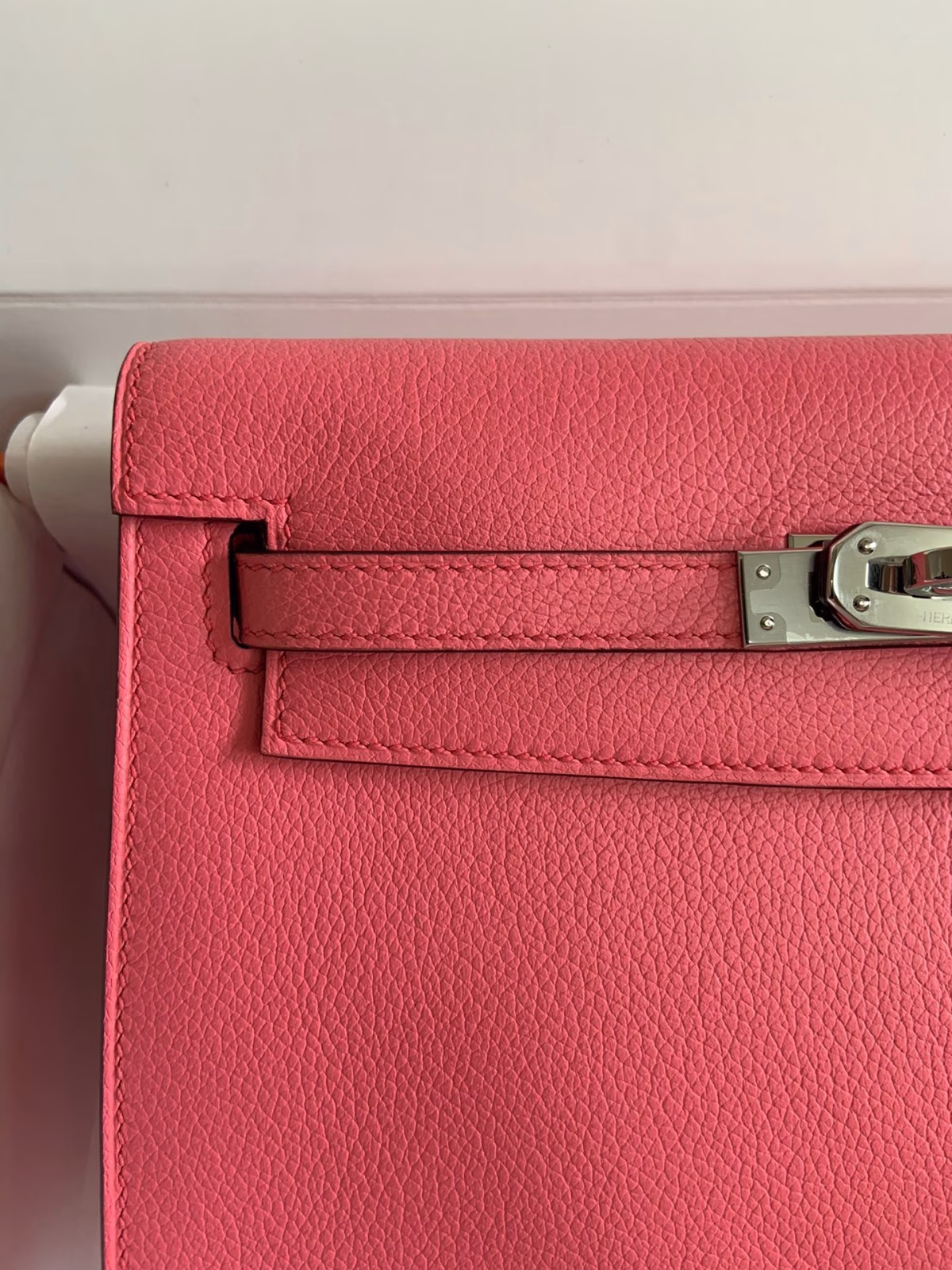 Hermes Kelly Danse II Handmade Bag In Rose Lipstick Evercolor Calfskin - Image 8