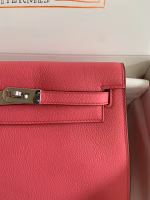 Hermes Kelly Danse II Handmade Bag In Rose Lipstick Evercolor Calfskin - Image 9
