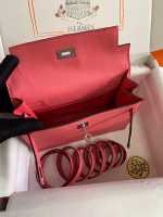 Hermes Kelly Danse II Handmade Bag In Rose Lipstick Evercolor Calfskin - Image 3