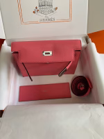 Hermes Kelly Danse II Handmade Bag In Rose Lipstick Evercolor Calfskin - Image 5