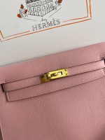 Hermes Kelly Danse II Handmade Bag In Rose Sakura Evercolor Calfskin - Image 2