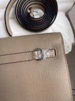 Hermes Kelly Danse II Handmade Bag In Gris Tourterelle Evercolor Calfskin - Image 8