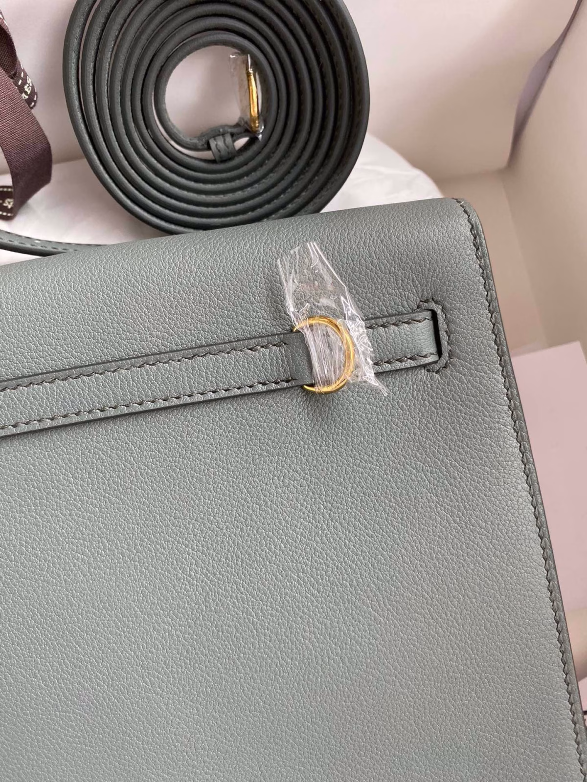 Hermes Kelly Danse II Bag In Vert Amande Evercolor Calfskin - Image 6
