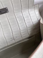 Hermes Kelly Pochette Handmade Bag In Beton Matte Alligator Leather - Image 6