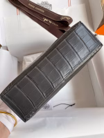 Hermes Kelly Pochette Handmade Bag In Graphite Matte Alligator Leather - Image 7