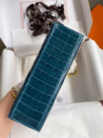 Hermes Kelly Pochette Handmade Bag In Colvert Shiny Alligator Leather - Image 7