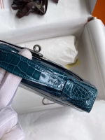 Hermes Kelly Pochette Handmade Bag In Colvert Shiny Alligator Leather - Image 2